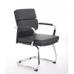 Advocate Visitor Chair Black Soft Bonded Leather With Arms BR000206