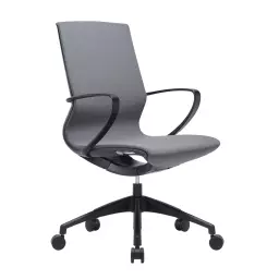 Nautilus Designs Aeros Medium Back Executive Task Office Chair With Weight Activated Auto Balance Mechanism and Fixed Arms Grey - BCF/U370/GY