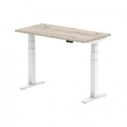 Dynamic 1200x600mm Desk Grey Oak Top White Leg HA01181