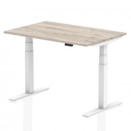 Dynamic 1200x800mm Desk Grey Oak Top White Leg HA01162