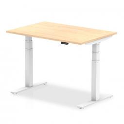 Dynamic Air 1200 x 800mm Height Adjustable Desk Maple Top White Leg HA01033