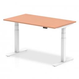 Dynamic Air 1400 x 800mm Height Adjustable Desk Beech Top White Leg HA01022