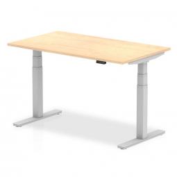 Dynamic Air 1400 x 800mm Height Adjustable Desk Maple Top Silver Leg HA01014