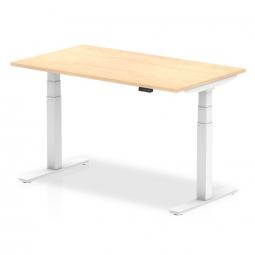 Dynamic Air 1400 x 800mm Height Adjustable Desk Maple Top White Leg HA01034