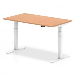 Dynamic Air 1400x800mm Adjustable Desk Oak Top White Leg HA01038