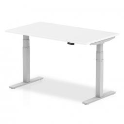 Dynamic Air 1400 x 800mm Height Adjustable Desk White Top Silver Leg HA01010