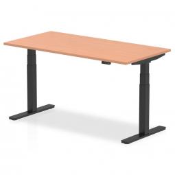 Dynamic Air 1600 x 800mm Height Adjustable Desk Beech Top Black Leg HA01187