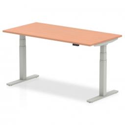 Dynamic Air 1600 x 800mm Height Adjustable Desk Beech Top Silver Leg HA01003