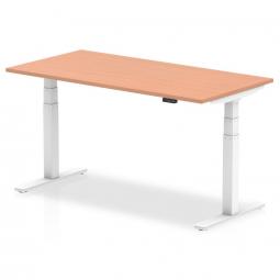 Dynamic Air 1600 x 800mm Height Adjustable Desk Beech Top White Leg HA01023