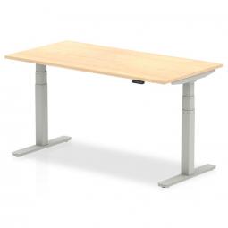 Dynamic Air 1600 x 800mm Height Adjustable Desk Maple Top Silver Leg HA01015