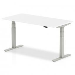 Dynamic Air 1600 x 800mm Height Adjustable Desk White Top Silver Leg HA01011