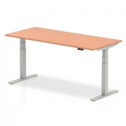 Dynamic Air 1800 x 800mm Height Adjustable Desk Beech Top Silver Leg HA01004