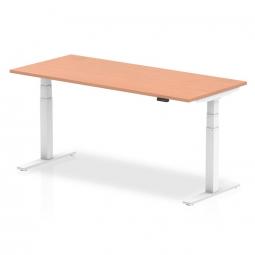 Dynamic Air 1800x800mm Adjustable Desk Beech Top White Leg HA01024