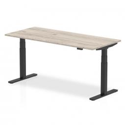 Dynamic Air 1800 x 800mm Height Adjustable Desk Grey Oak Top Black Leg HA01248