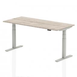 Dynamic Air 1800 x 800mm Height Adjustable Desk Grey Oak Top Silver Leg HA01167