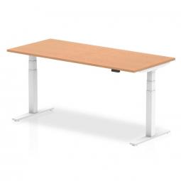 Dynamic Air 1800x800mm Adjustable Desk Oak Top White Leg HA01040