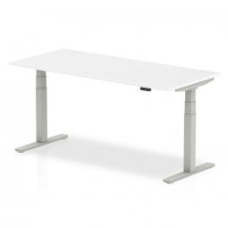 Dynamic Air 1800 x 800mm Height Adjustable Desk White Top Silver Leg HA01012