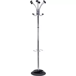 Alba Chromy Coat Stand 6 Pegs and 6 Mini Pegs Chrome/Black - PMCLAS