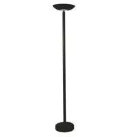 Alba LED Floor Lamp Steel H185cm Head Diameter 35cm Weighted Base Diameter 31cm Black - LEDSLIM N UK