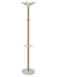 Alba Wooden Coat Stand With 6 Pegs and 4 Mini Pegs Light Wood and White - PMNAHOW BC