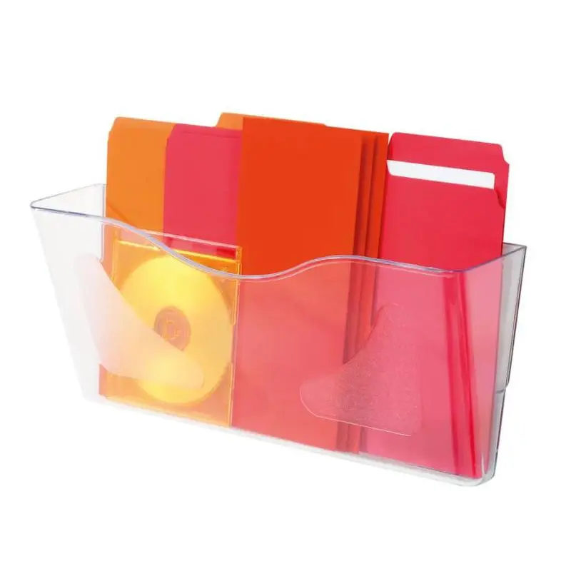 Deflecto A4 Landscape Antimicrobial Wall Pocket Literature File Crystal - CP074STCRY
