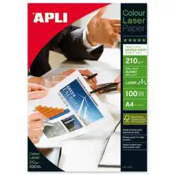 Apli Laser Paper Glossy Brilliant Double-sided 210gsm A4 100 Sheets