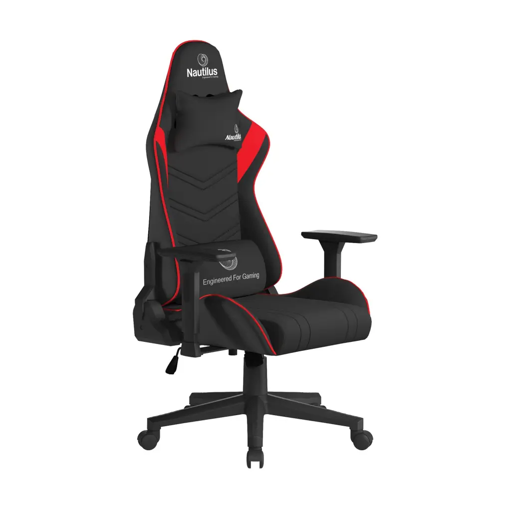 Nautilus Designs Apollo Ergonomic Gaming Chair With 4D Multi-Dimensional Armrests and 155 Degree Tilt Red/Black - BCP/B390/BK-RD