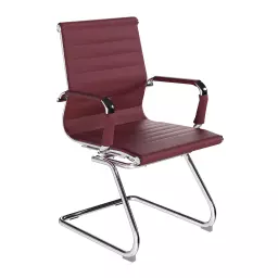 Nautilus Designs Aura Contemporary Medium Back Bonded Leather Executive Cantilever Visitor Chair With Fixed Arms Red - BCL/8003AV/OX