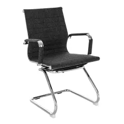 Nautilus Designs Aura Contemporary Medium Back Fleck Fabric Executive Cantilever Visitor Chair With Fixed Arms Black/Grey - BCF/8003AV/BGF