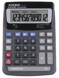 Aurora Heavy Duty 12 Digit Desktop Calculator Grey - DT85V