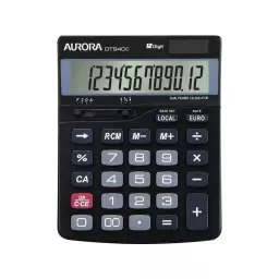 Aurora 12 Digit Desktop Calculator Black - DT940C