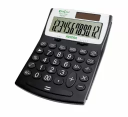 Aurora EcoCalc 12 Digit Desktop Calculator Recycled Plastic Black - EC707