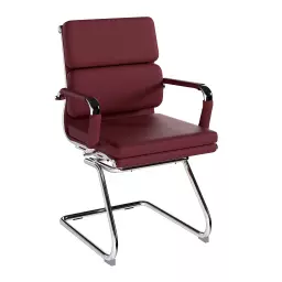 Nautilus Designs Avanti Medium Back Bonded Leather Cantilever Visitor Chair With Individual Back Cushions & Fixed Arms Red - BCL/5003AV/OX