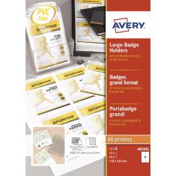 Avery A6 Badge Holders 52 Inserts 50 Holders