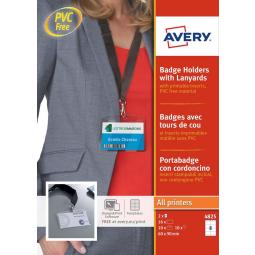 Avery Badge Holders with Lanyards 60x90mm Pack of 10