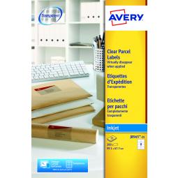 Avery Clear Inkjet Labels 99x67.7mm J8565-25 8 per sheet Pack of 200