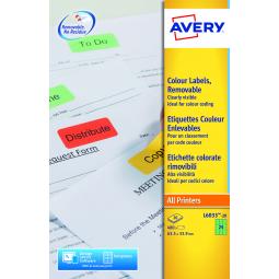 Avery Coloured Labels 63.5x34mm Green L6033-20 24 per sheet Pack of 480