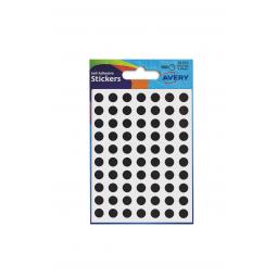 Avery Coloured Labels Round 8mm Diameter Black (560 Labels) Pack of 10