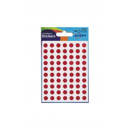 Avery Coloured Labels Round 8mm Diameter Red (560 Labels) Pack of 10