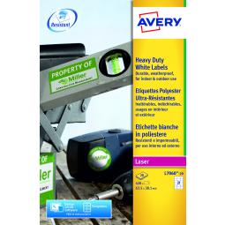 Avery Heavy Duty Labels 63.5x38mm White L7060-20 21 per sheet Pack of 420