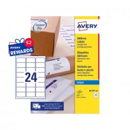 Avery Inkjet Address Label 63.5x34mm J8159-100 24 per sheet Pack of 2400