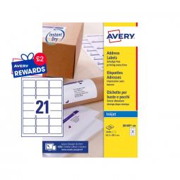 Avery Inkjet Address Label 63.5x39mm J8160-100 21 per sheet Pack of 2100