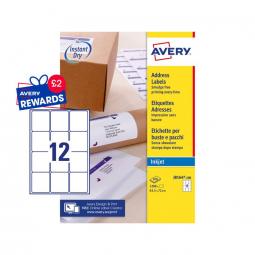 Avery Inkjet Address Label 63.5x72mm J8164-100 12 per sheet Pack of 1200