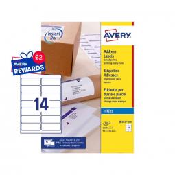 Avery Inkjet Address Labels 99.1 x 38.1mm J8163-100 14 Per Sheet Pack of 1400