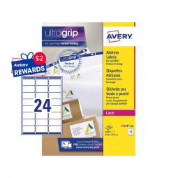 Avery L7159-100 63.5x33.9mm Laser Labels 24 per sheet Pack of 2400