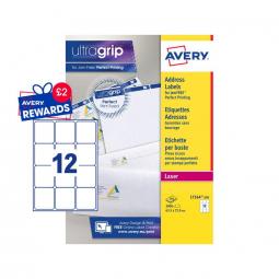 Avery L7164-250 63.5x72mm Laser Labels 12 per sheet Pack of 3000