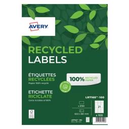 Avery LR7160-100 Recycled Labels 21 per sheet Pack of 2100