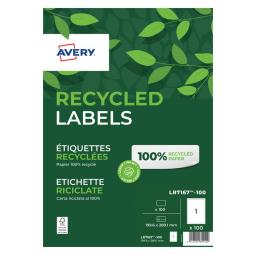 Avery LR7167-100 Recycled Labels 1 per sheet Pack of 100