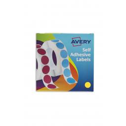 Avery Labels in Dispenser Round 19mm Diameter Yellow 24-508 Pack of 1120 Labels