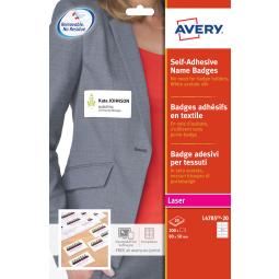 Avery Name Badge Self Adhesive 80x50mm White L4785-20 (200 Badges)